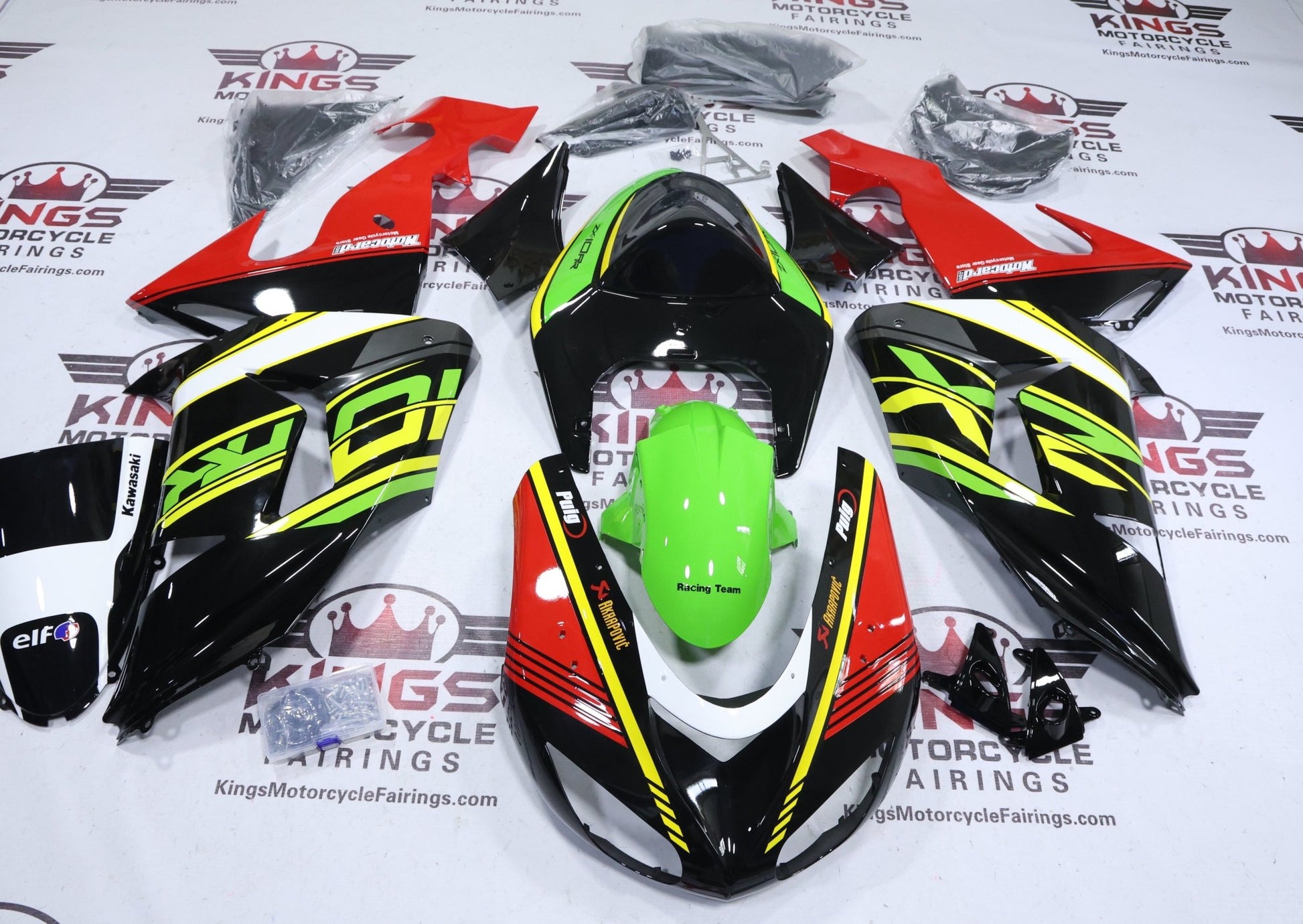 Fairing Kit for Kawasaki ZX10R (2006-2007) Black, Red, Green, Yellow at KingsMotorcycleFairings.com