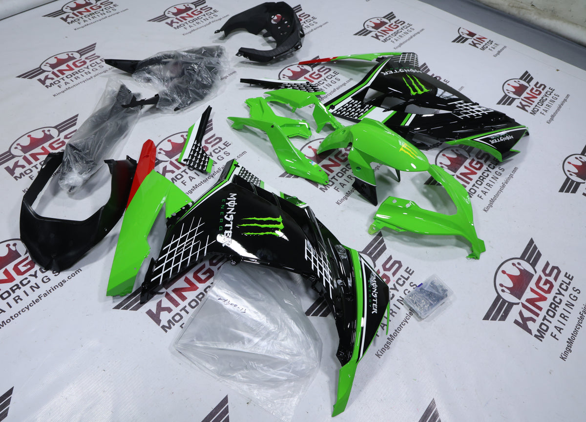 Fairing Set for Kawasaki Ninja 300 (2013-2024) Green, Black, White, Red Monster from KingsMotorcycleFairings.com