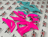 Fairing kit for a Kawasaki ZX6R 636 (2013-2018) Pink, Turquoise Blue at KingsMotorcycleFairings.com