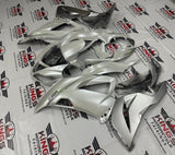 Fairings for Kawasaki ZX6R 636 (2013-2018) Pearl White, Silver & Green at KingsMotorcycleFairings.com