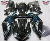 Fairing kit for a Kawasaki Ninja ZX14R (2012-2021) Black, Light Blue, Silver at KingsMotorcycleFairings.com