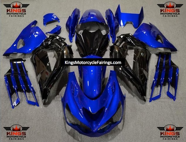 Fairing kit for a Kawasaki Ninja ZX14R (2012-2021) Blue & Black at KingsMotorcycleFairings.com