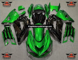 Fairing kit for a Kawasaki Ninja ZX14R (2012-2021) Green, Black at KingsMotorcycleFairings.com