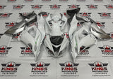 Fairing kit for a Kawasaki ZX6R 636 (2013-2018) White, Silver & Green at KingsMotorcycleFairings.com