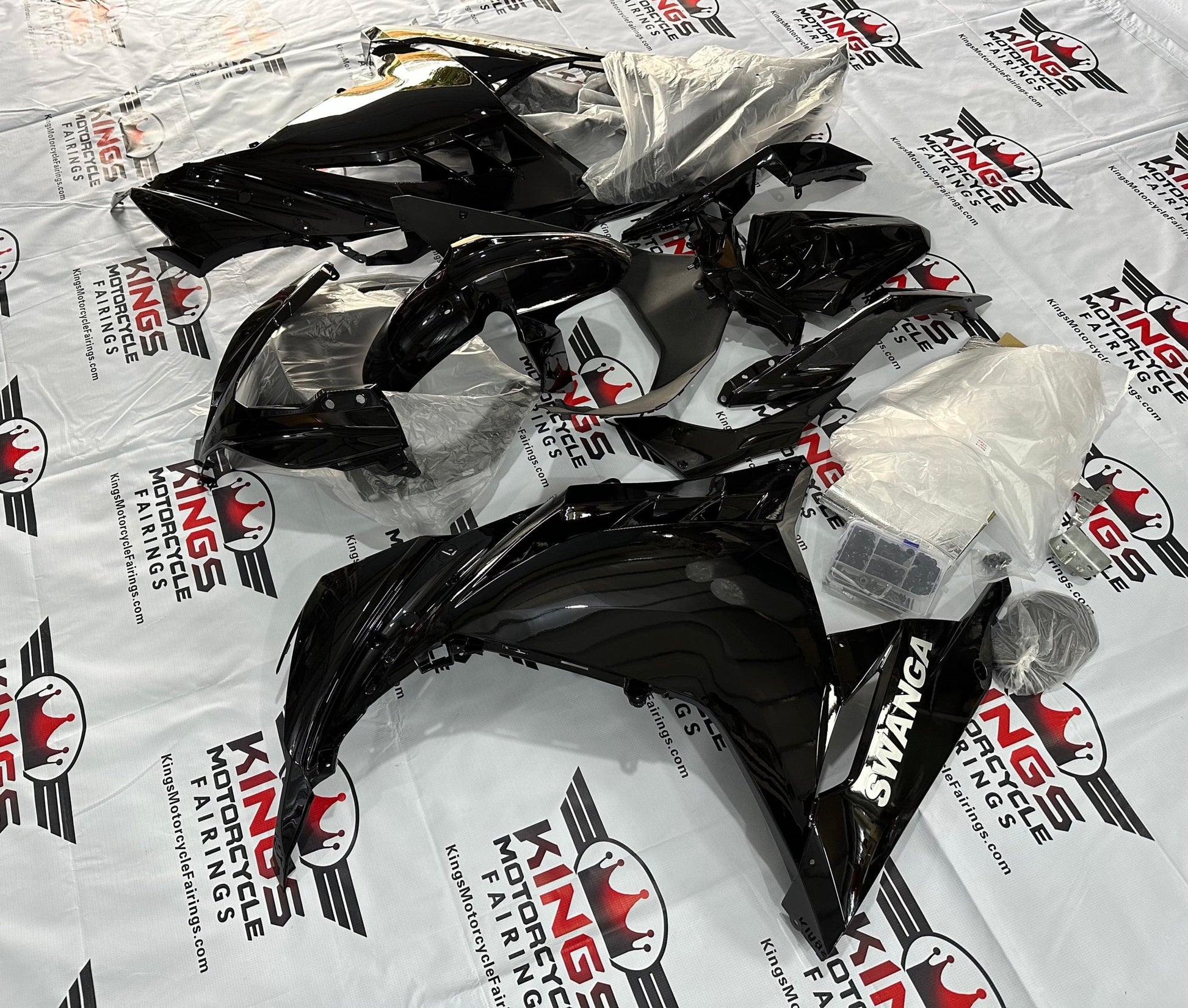 Kawasaki Ninja 300 Fairing kit (2013-2024) Black Swanga at KingsMotorcycleFairings.com