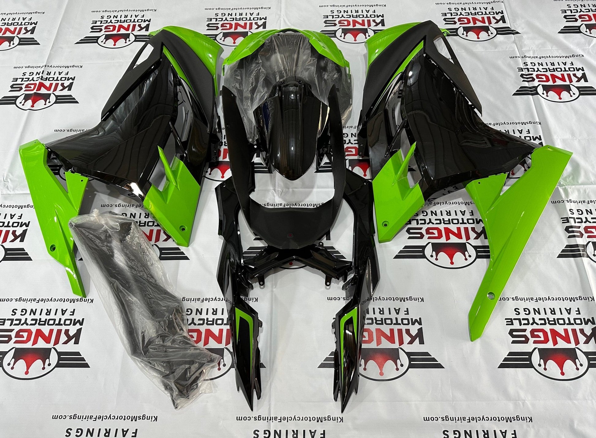 Kawasaki Ninja 300 Fairings (2013-2017) Green, Black at KingsMotorcycleFairings.com