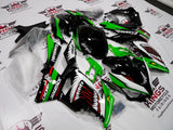 Fairing kit for a Kawasaki Ninja 400 (2018-2023) Green, Black, White & Red Shark at KingsMotorcycleFairings.com