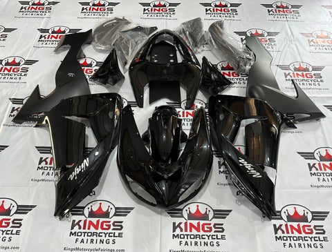 Kawasaki Ninja ZX10R Fairings (2006-2007) Black, Matte Black, Chrome at KingsMotorcycleFairings.com