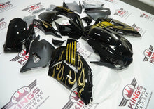 Fairing kit for a Kawasaki Ninja ZX14R (2006-2011) Black & Gold Flames at KingsMotorcycleFairings.com