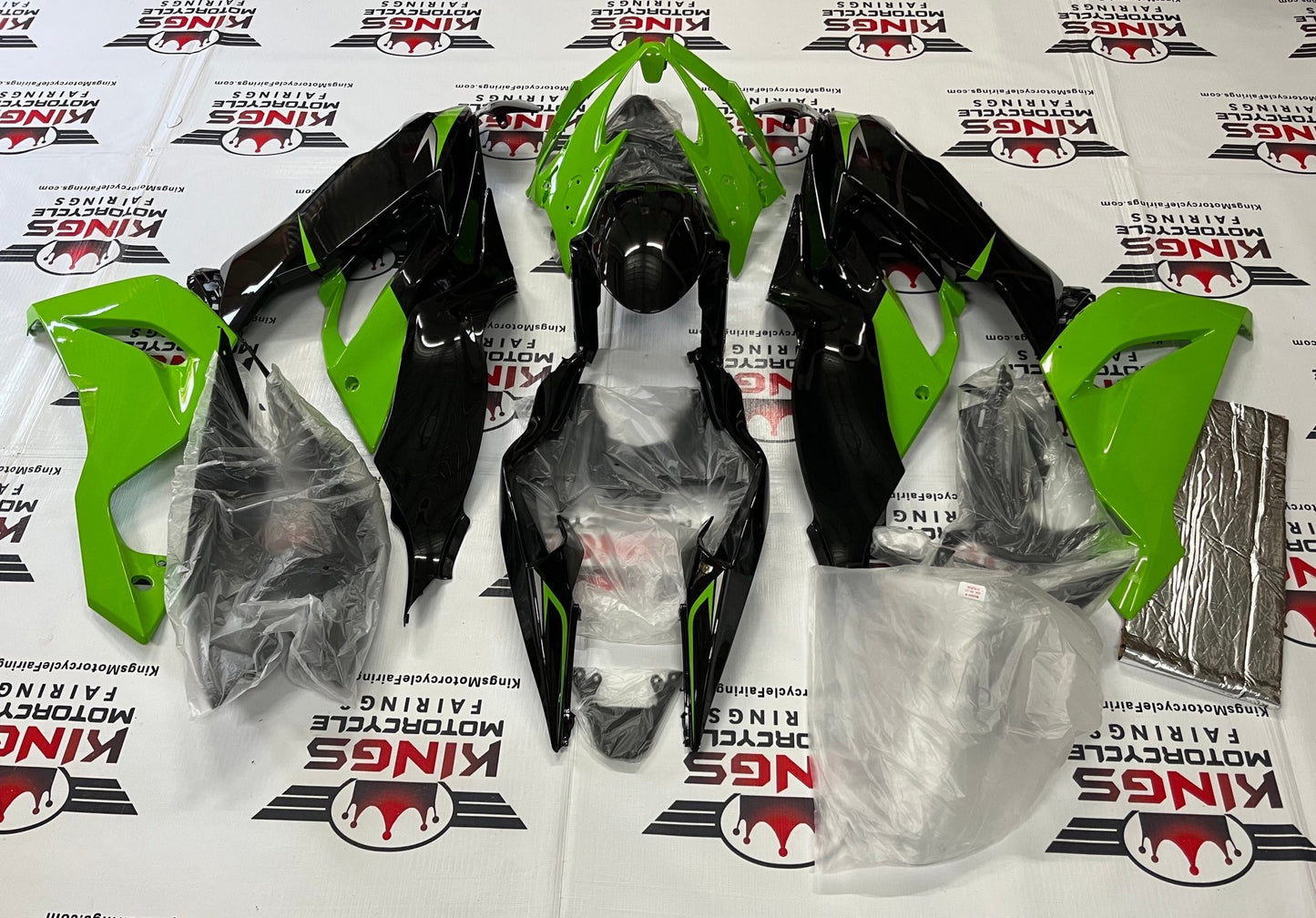 Kawasaki Ninja ZX6R 636 Fairings (2019-2023) Black, Green at KingsMotorcycleFairings.com