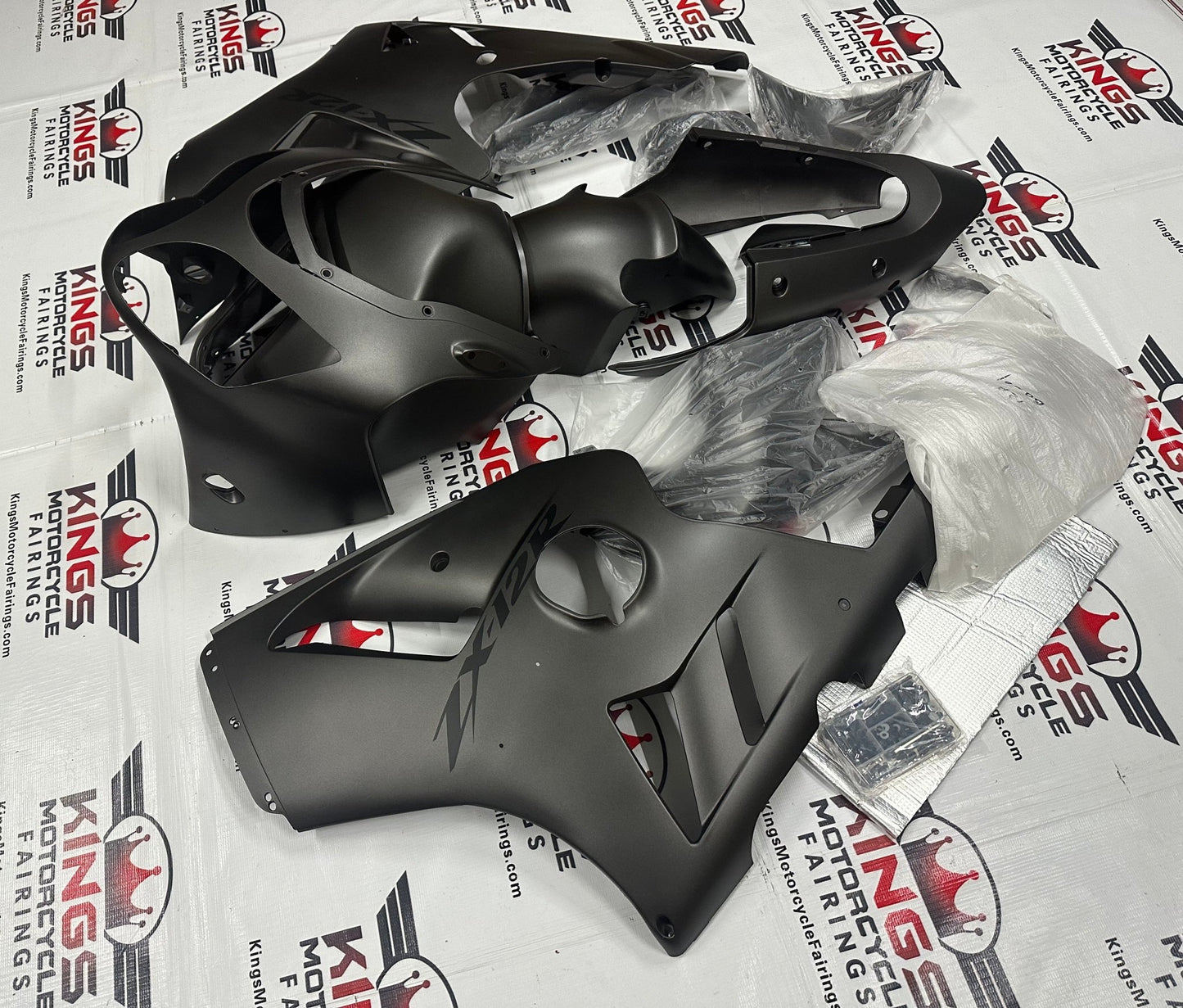 Fairing kit for a Kawasaki ZX12R (2000-2001) Matte Gray at KingsMotorcycleFairings.com 
