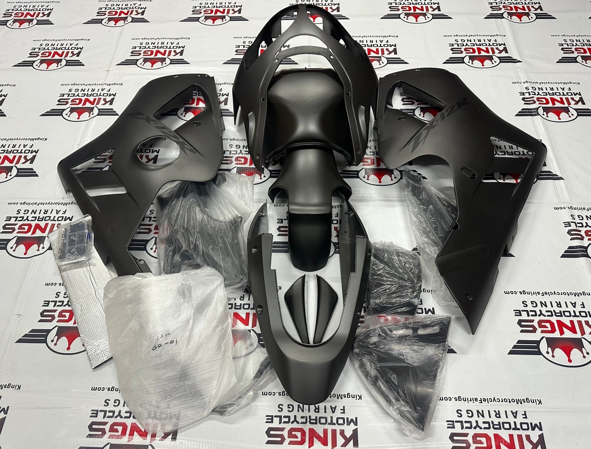 Fairing kit for a Kawasaki ZX12R (2000-2001) Matte Gray at KingsMotorcycleFairings.com 