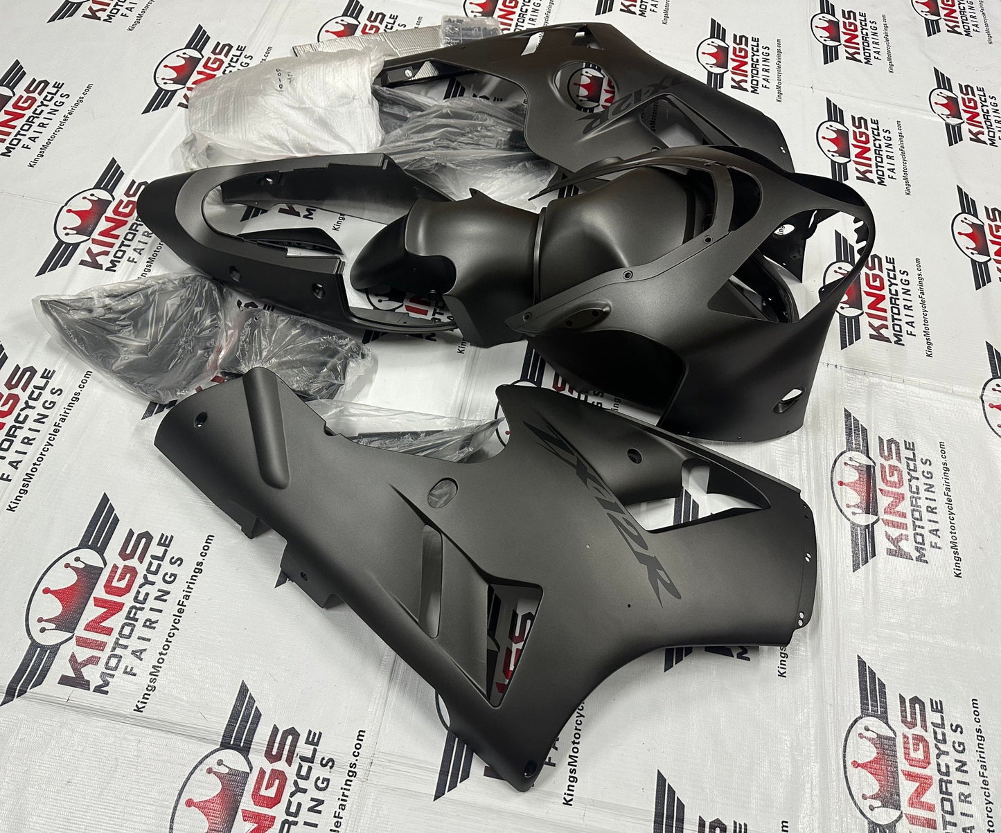 Fairing kit for a Kawasaki ZX12R (2000-2001) Matte Gray at KingsMotorcycleFairings.com 