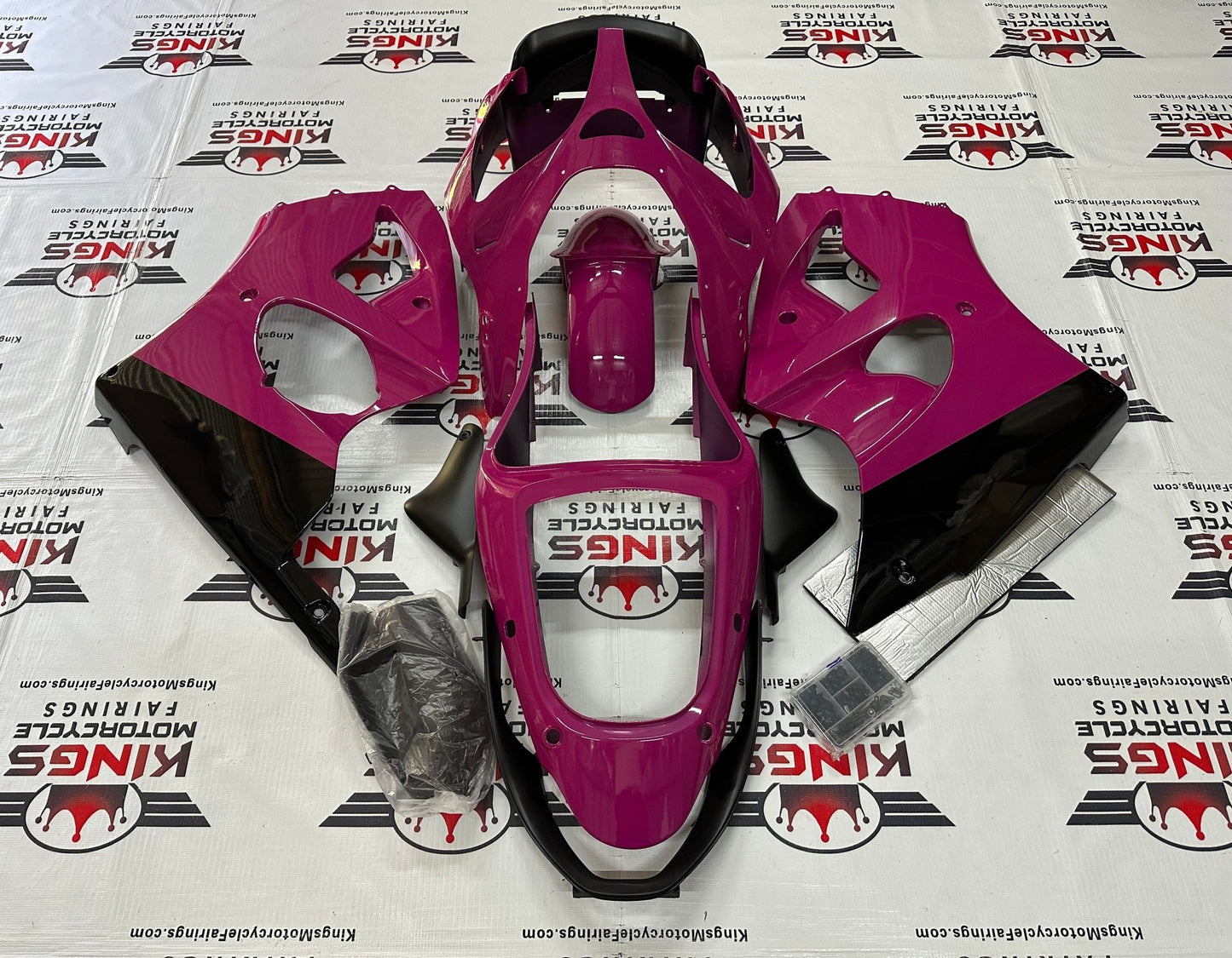 Fairing kit for a Kawasaki ZX6R 636 (2000-2002) Pink & Black at KingsMotorcycleFairings.com