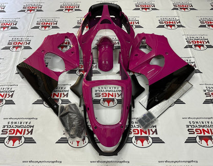 Fairing kit for a Kawasaki ZX6R 636 (2000-2002) Pink & Black at KingsMotorcycleFairings.com