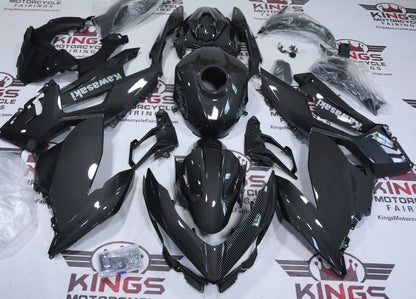 Fairings For Kawasaki Ninja 400(2018-2023) Faux Carbon Fiber, Gray from KingsMotorcycleFairings.com