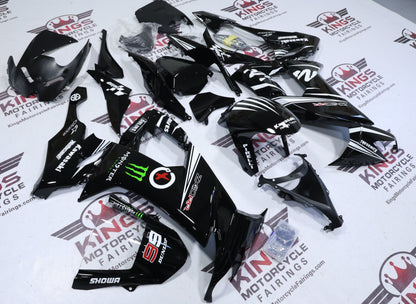 Fairings Kawasaki ZX10R (2008-2010) Black, White Stripe KRT at KingsMotorcycleFairings.com