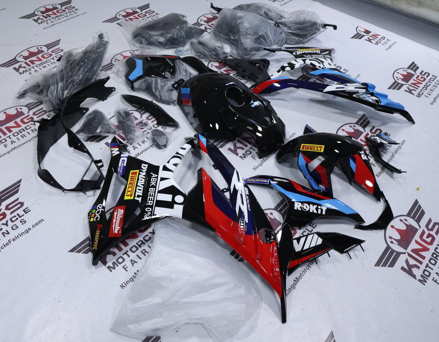 Fairings for BMW S1000RR (2023-2024) Black, Red, Blue, White at KingsMotorcycleFairings.com