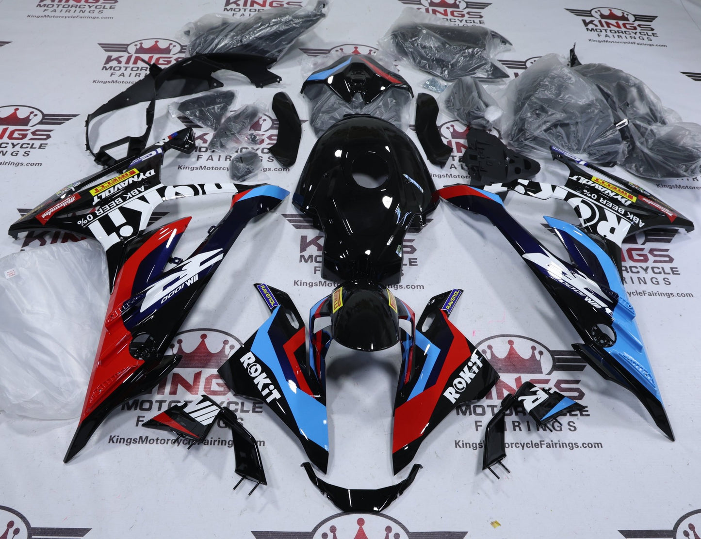 Fairings for BMW S1000RR (2023-2024) Black, Red, Blue, White from KingsMotorcycleFairings.com
