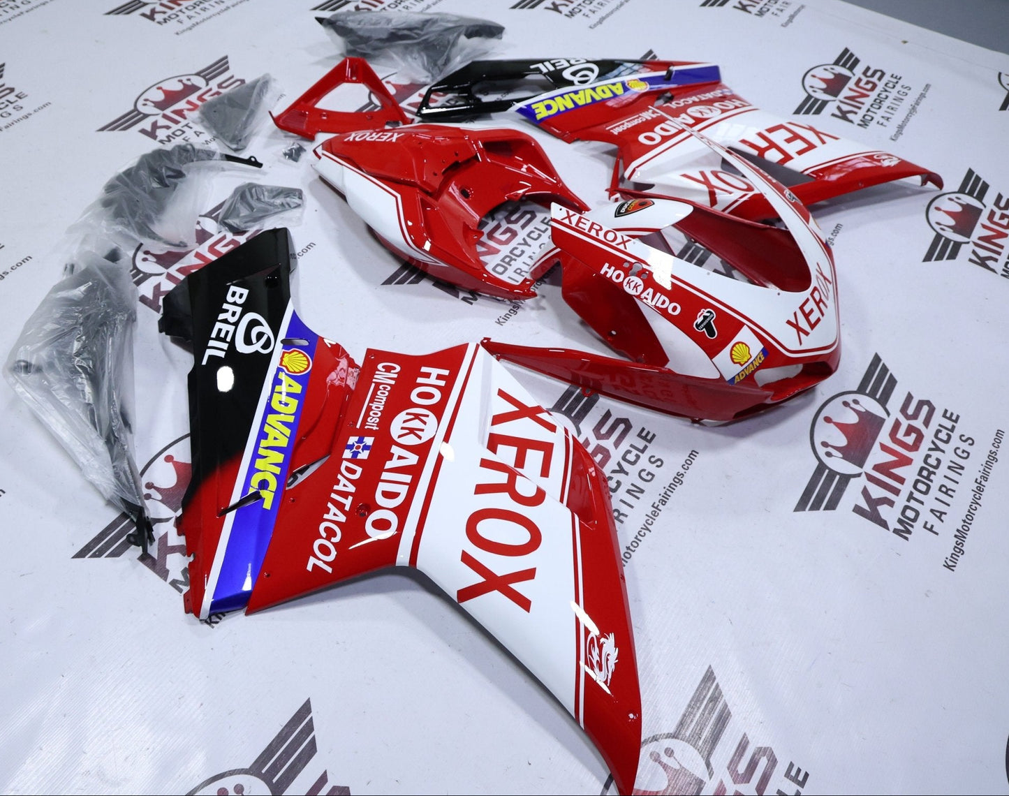 Fairings for Ducati 1098 (2007-2014) Red, White Stripe Xerox from KingsMotorcycleFairings.com