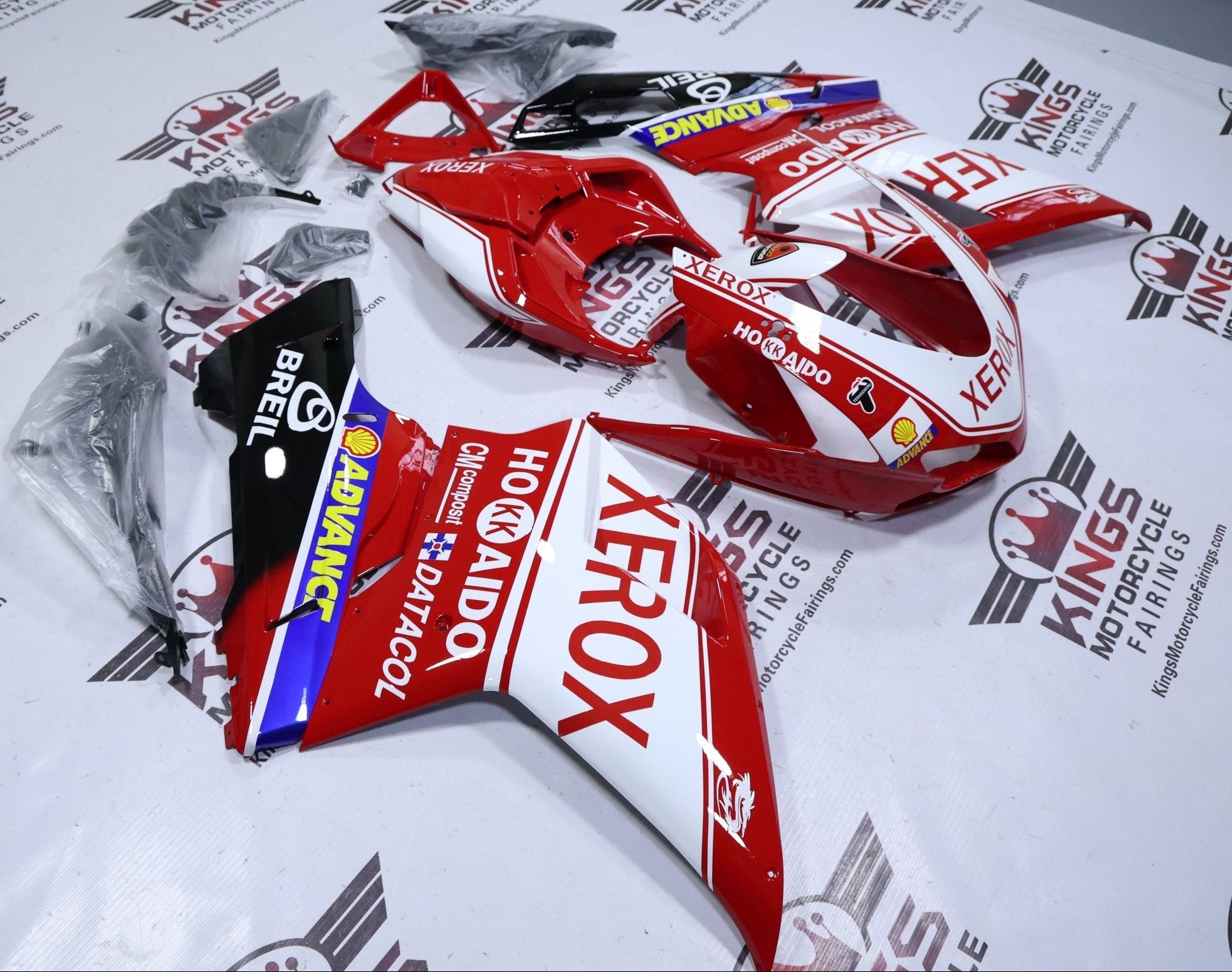 Fairings for Ducati 1098 (2007-2014) Red, White Stripe Xerox from KingsMotorcycleFairings.com