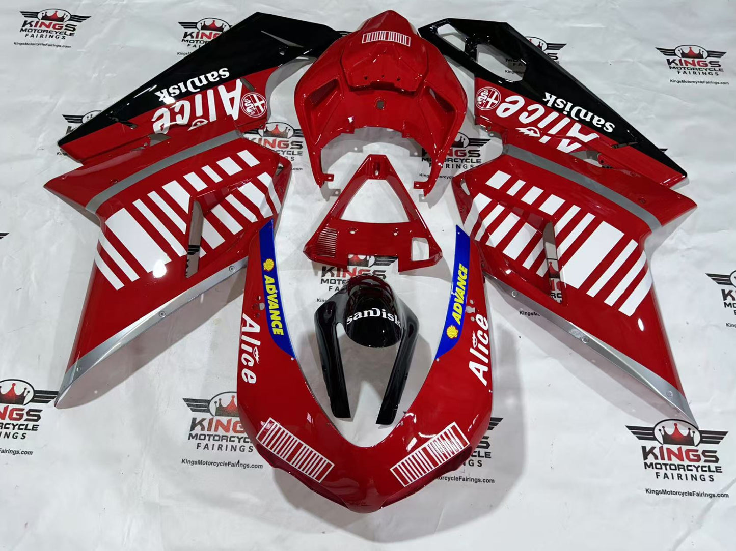 Fairings for Ducati 1098 Fairings (2007-2014) Red Alice from KingsMotorcycleFairings.com