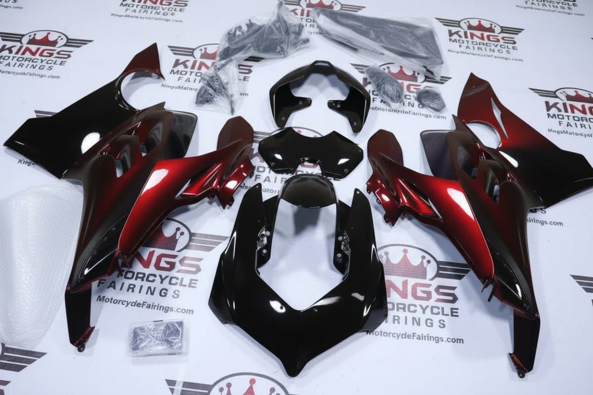 Fairings for Ducati Panigale V4S (2018-2019) Black, Red Chameleon from KingsMotorcycleFairings.com