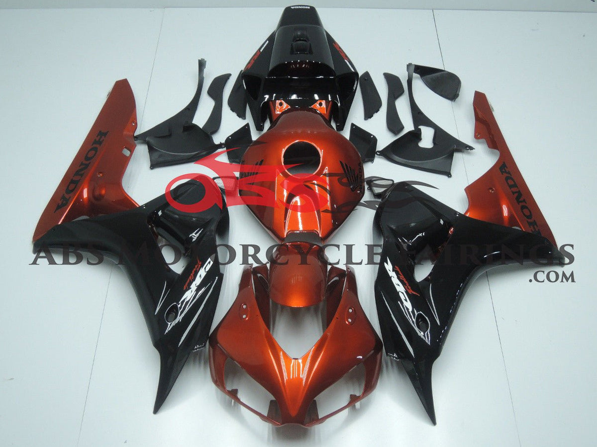 Fairings for Honda CBR1000RR (2006-2007) Orange Candy, Black at KingsMotorcycleFairings.com