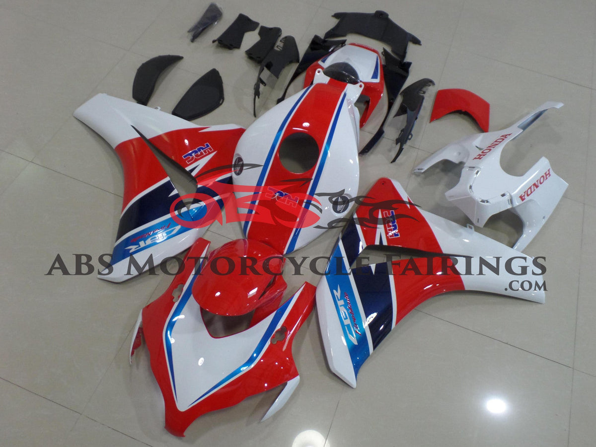 Fairings for Honda CBR1000RR (2008-2011) Red, White, Blue Stripe HRC at KingsMotorcycleFairings.com