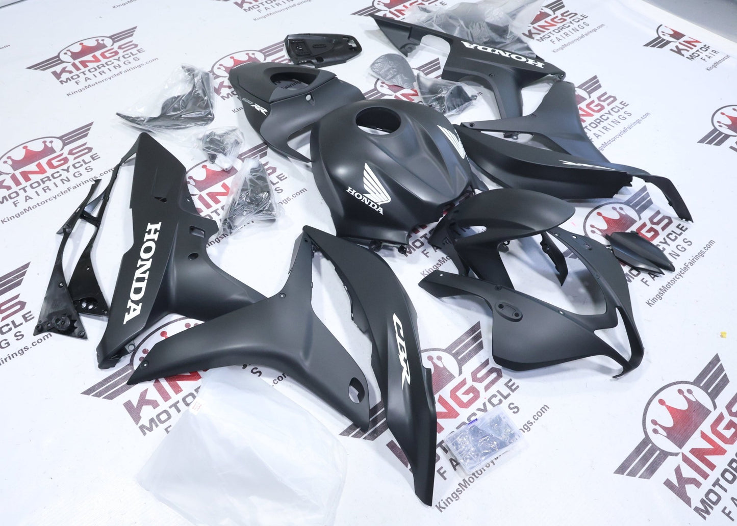 Fairings for Honda CBR600RR (2007-2008) Matte Black, Matte White at KingsMotorcycleFairings.com
