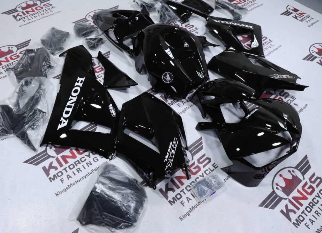 Fairings for Honda CBR600RR (2026) Gloss Black, White at KingsMotorcycleFairings.com