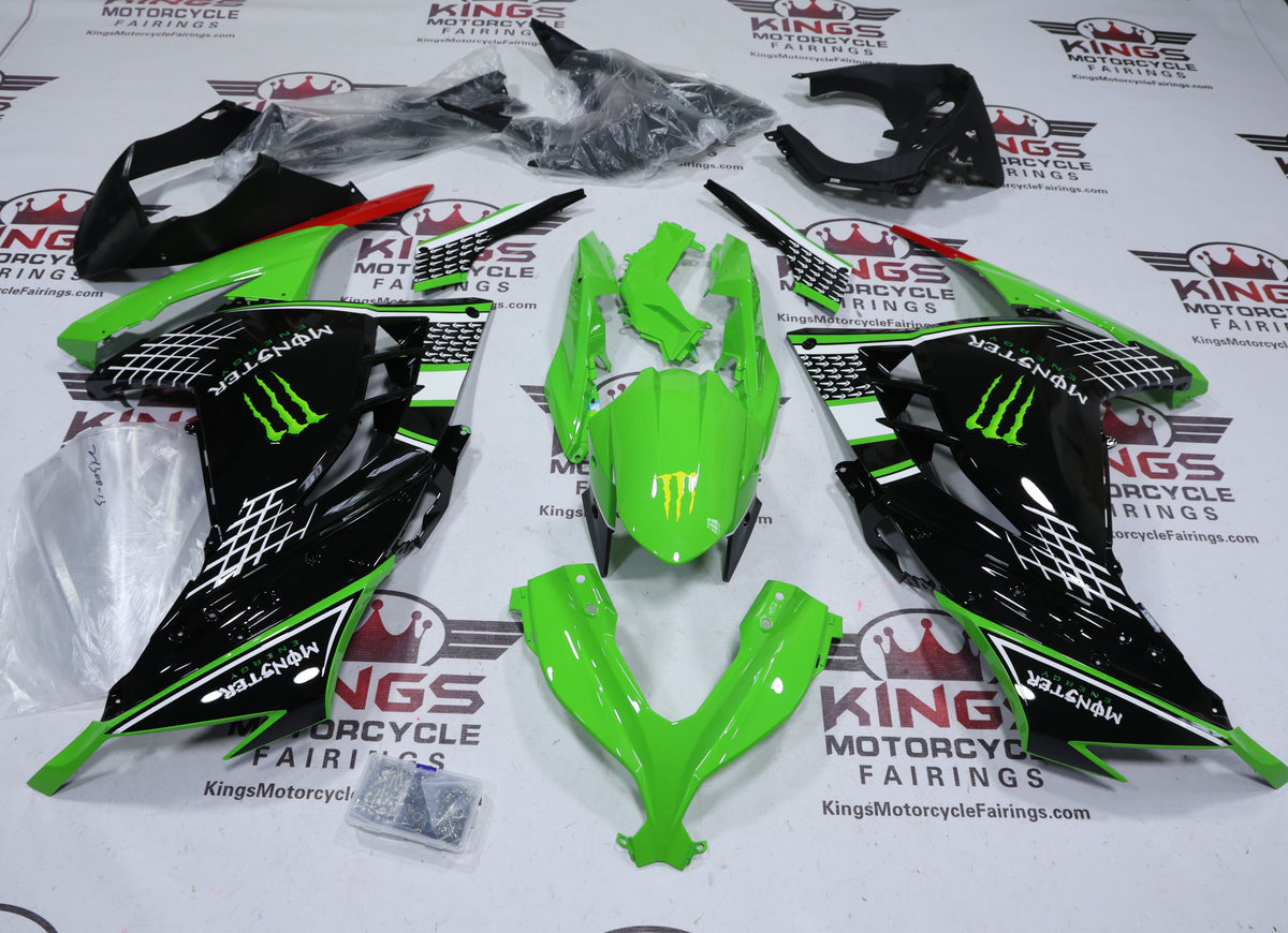 Fairings for Kawasaki Ninja 300 (2013-2024) Green, Black, White, Red Monster at KingsMotorcycleFairings.com