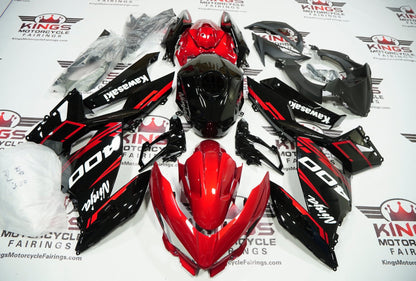 Kawasaki Ninja 400 Fairings (2018-2023) Black, Candy Red, White at KingsMotorcycleFairings.com