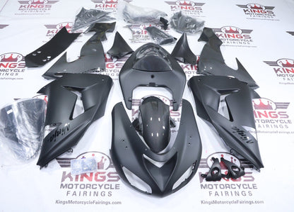 Fairings for Kawasaki Ninja ZX10R (2006-2007) Matte Black, Faux Carbon Fiber from KingsMotorcycleFairings.com