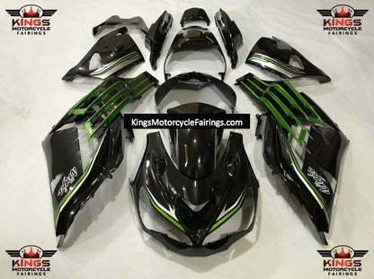 Fairings for Kawasaki Ninja ZX14R (2012-2024) Black, Green, Silver at KingsMotorcycleFairings.com