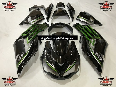 Fairings for Kawasaki Ninja ZX14R (2012-2024) Black, Green, Silver at KingsMotorcycleFairings.com