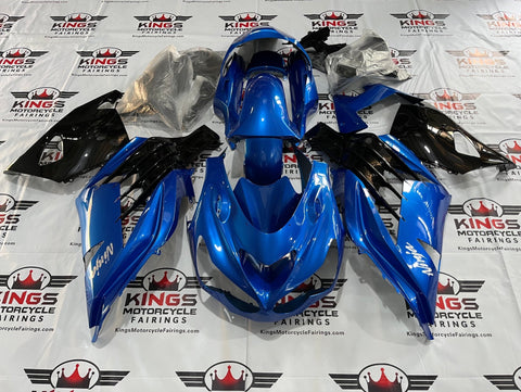 Fairings for Kawasaki Ninja ZX14R (2012-2024) Blue, Black KingsMotorcycleFairings.com