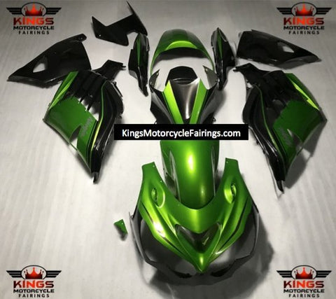 Fairings for Kawasaki Ninja ZX14R (2012-2024) Green, Black at KingsMotorcycleFairings.com