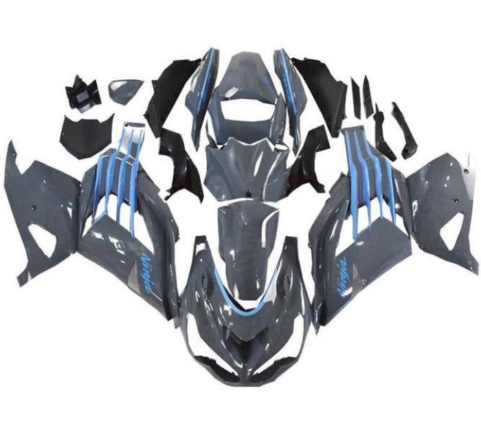 Fairings for Kawasaki Ninja ZX14R (2012-2024) Nardo Gray, Blue from KingsMotorcycleFairings.com
