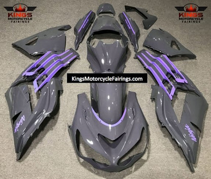 Fairings for Kawasaki Ninja ZX14R (2012-2024) Nardo Gray, Purple at KingsMotorcycleFairings.com