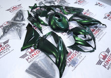 Fairings for Kawasaki Ninja ZX6R (2013-2018) Metallic Green, Black Chameleon at KingsMotorcycleFairings.com