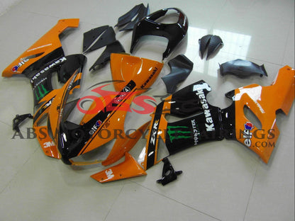 Fairings for Kawasaki Ninja ZX6R 636 (2005-2006) Orange Monster, Black from KingsMotorcycleFairings.com