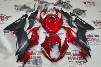 Fairings for Kawasaki Ninja ZX6R 636 (2019-2023) Candy Red, Matte Black from KingsMotorcycleFairings.com
