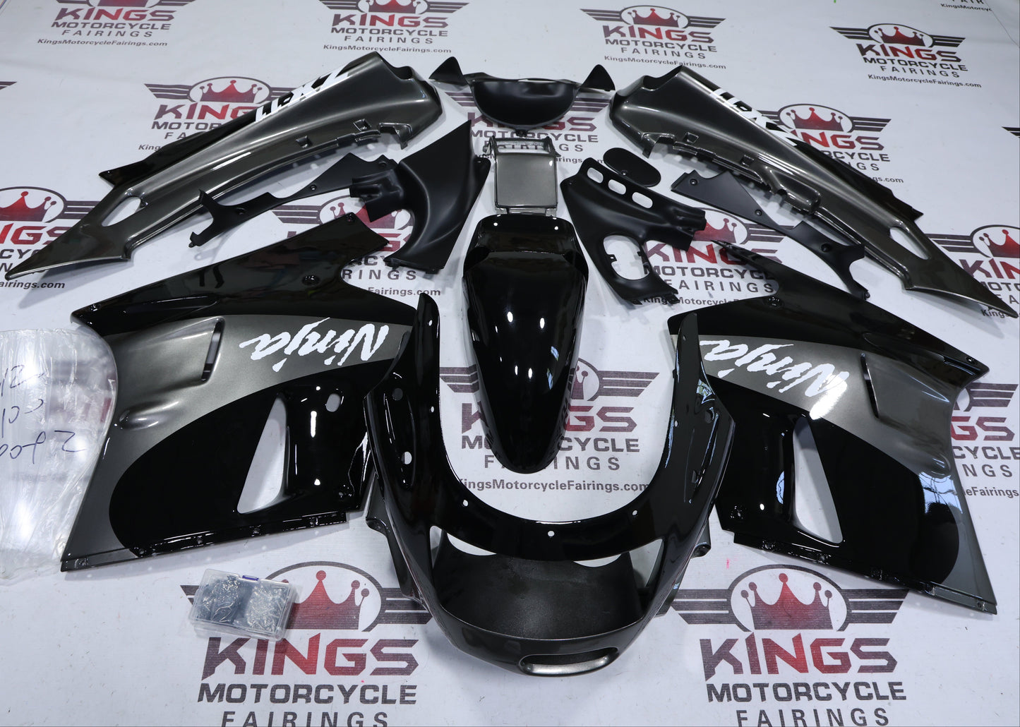 Fairings for Kawasaki ZX-11 / ZZR1100 C Model (1990-1992) Black, Gray, White from KingsMotorcycleFairings.com