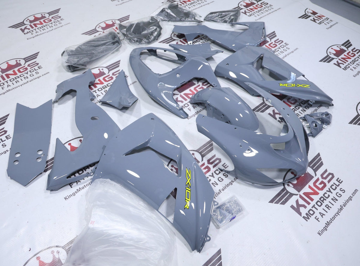 Fairings for Kawasaki ZX10R (2006-2007) Gray, Yellow at KingsMotorcycleFairings.com