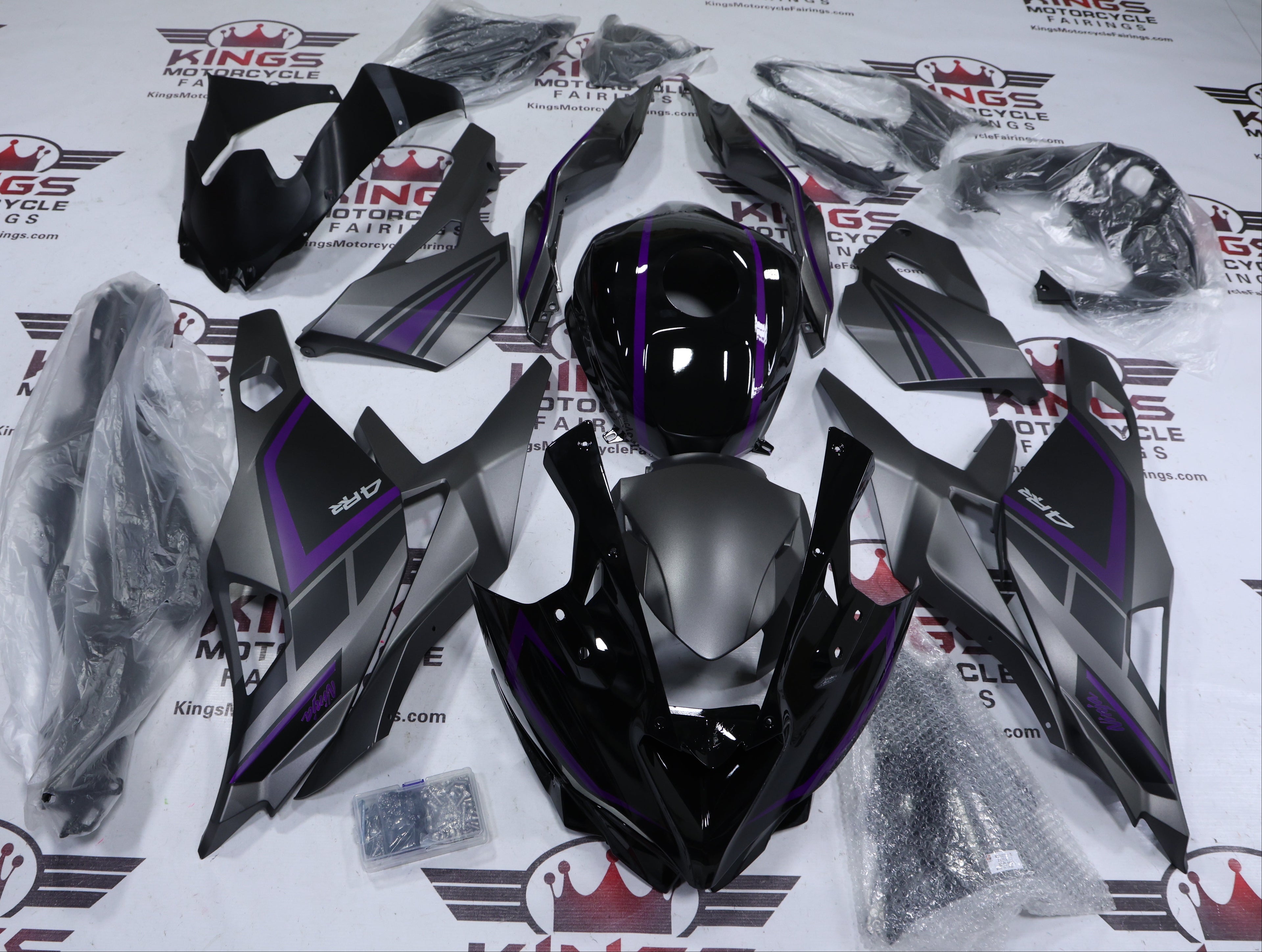 Fairings for Kawasaki ZX4RR (2019-2025) Black, Matte Gray, Black, Purple at KingsMotorcycleFairings.com