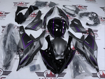Fairings for Kawasaki ZX4RR (2019-2025) Black, Matte Gray, Black, Purple at KingsMotorcycleFairings.com