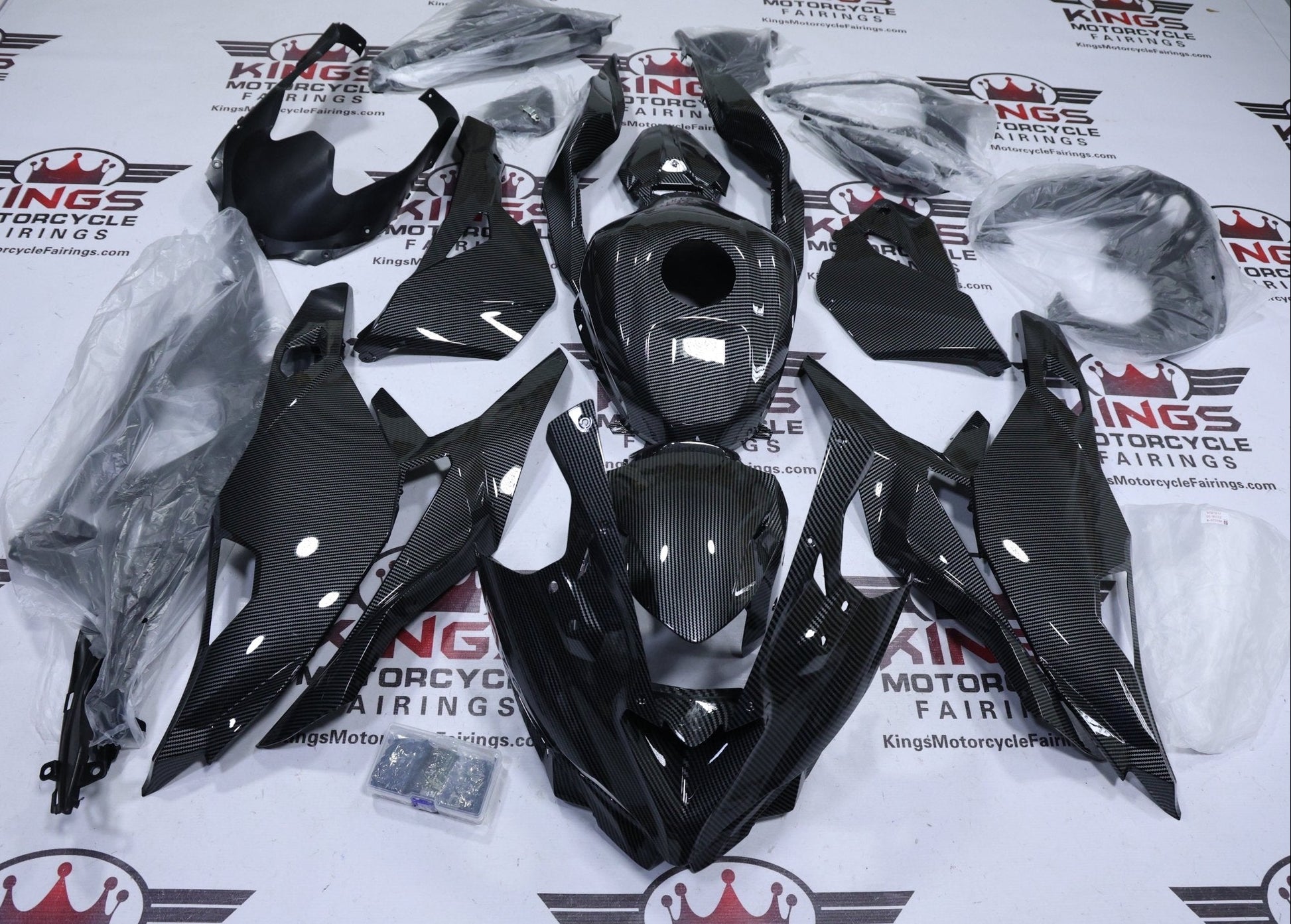 Fairings for Kawasaki ZX4RR (2019-2025) Full Faux Carbon Fiber at KingsMotorcycleFairings.com