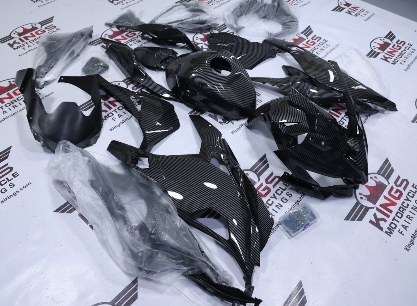 Fairings for Kawasaki ZX4RR (2019-2025) Full Faux Carbon Fiber from KingsMotorcycleFairings.com