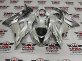 Fairings for Kawasaki ZX6R 636 (2013-2018) Pearl White, Silver & Green at KingsMotorcycleFairings.com